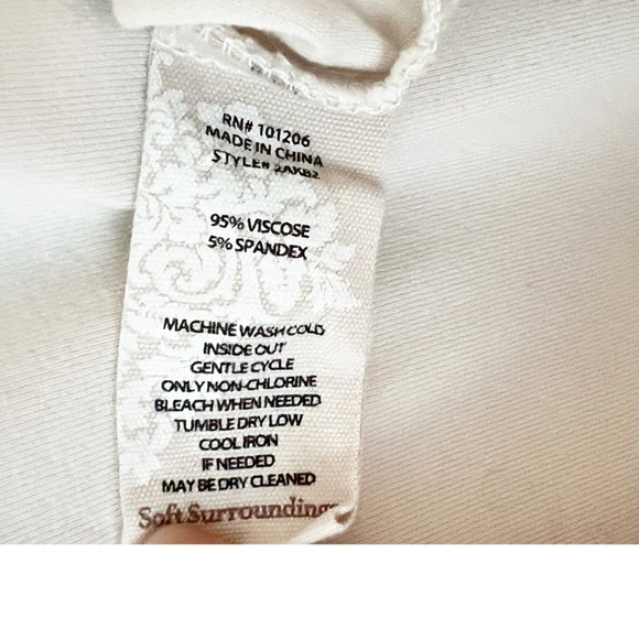 Soft Surroundings Cream Mockneck Top with Button Detail Size Medium - Picture 7 of 11